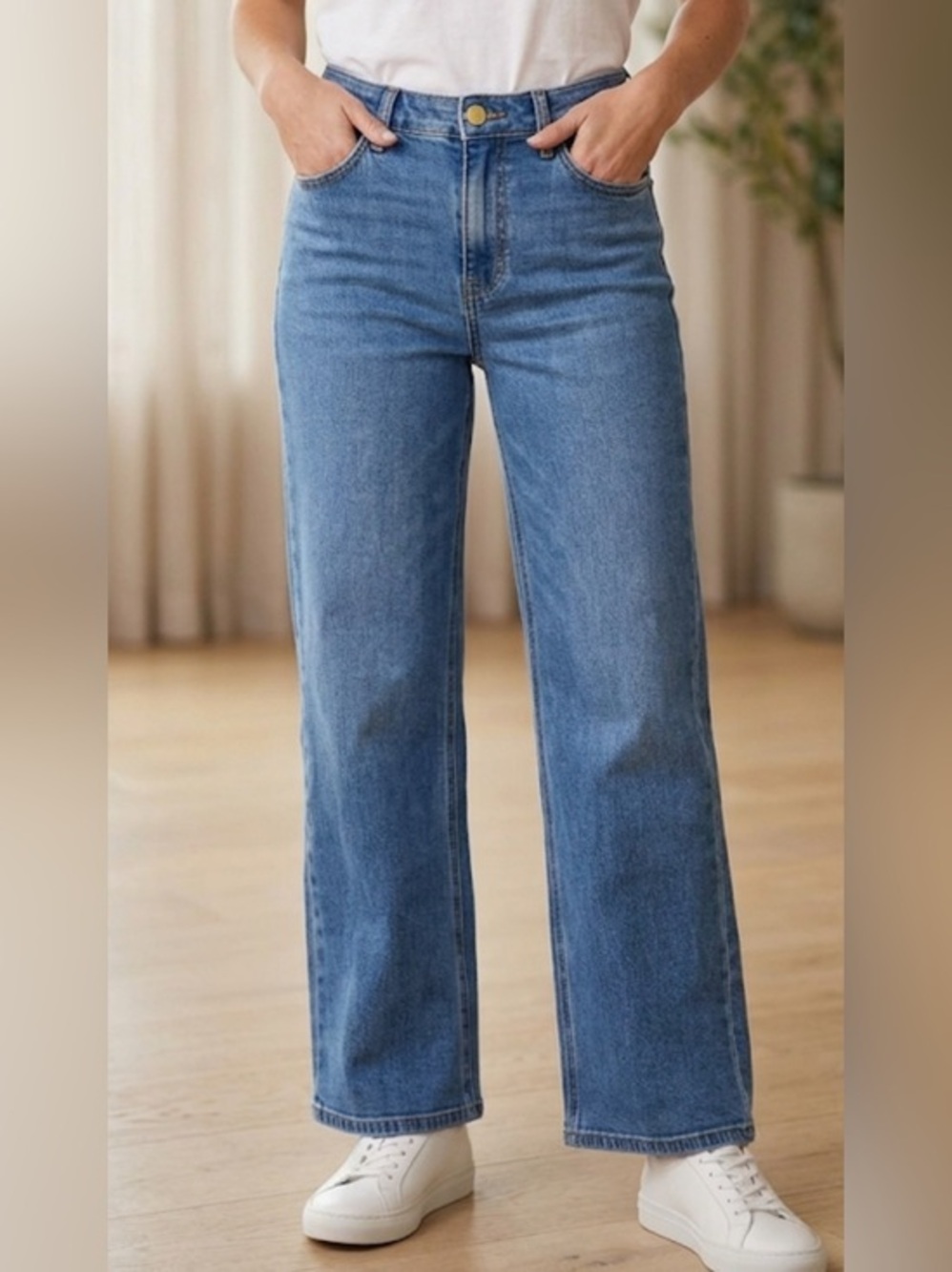 Women's High Rise Wide Leg Lightweight Denim 29X30